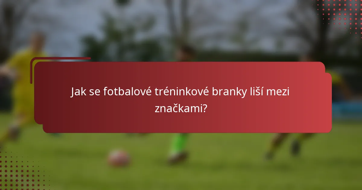 Jak se fotbalové tréninkové branky liší mezi značkami?