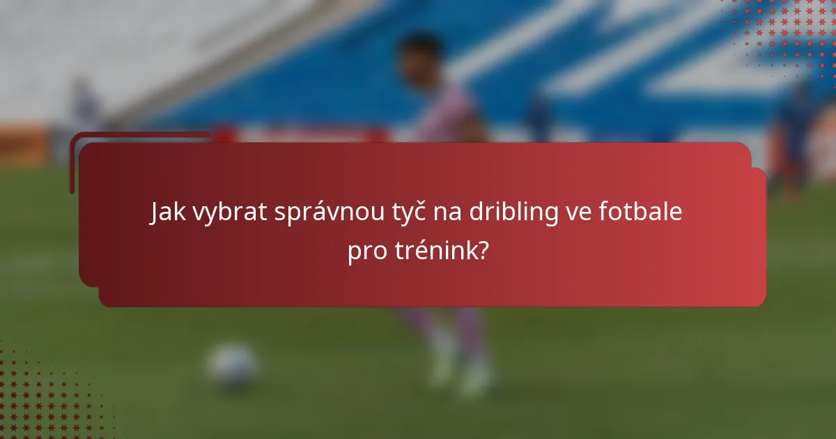 Jak vybrat správnou tyč na dribling ve fotbale pro trénink?