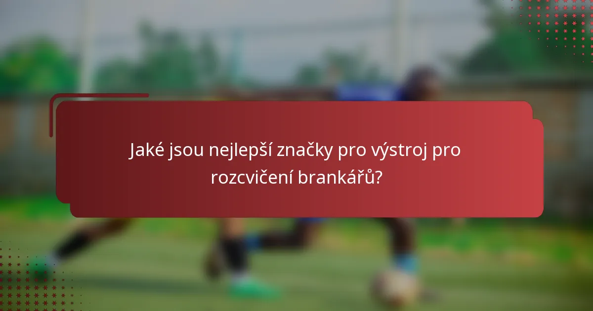 Jaké jsou nejlepší značky pro výstroj pro rozcvičení brankářů?